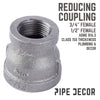BK Products 3/4 in. FPT x 1/2 in. Dia. FPT Black Malleable Iron Coupling (Pack of 5)