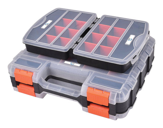 Home Plus 15 in. L x 12 in. W x 8 in. H Storage Organizer Plastic 3 compartments Black (Pack of 6)