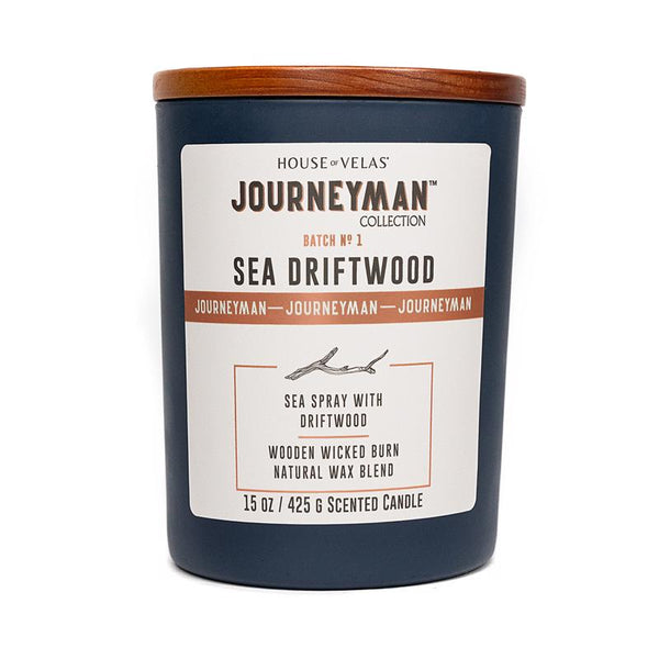 Vela aromática House of Velas Journeyman Blue Sea Driftwood 15 oz (Paquete de 4)
