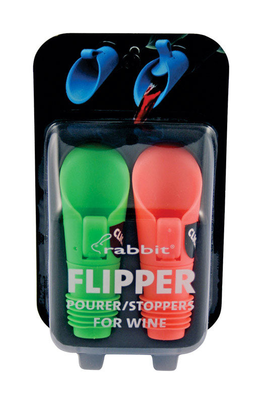 Rabbit Flipper Assorted Rubber Wine Pourer and Stopper (Pack of 12)