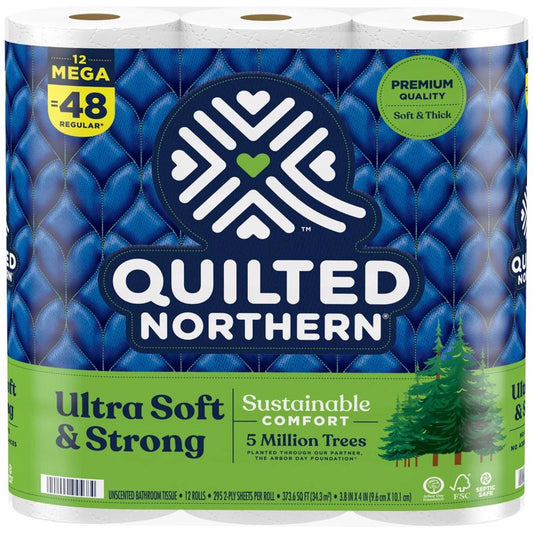 Quilted Northern Ultra Soft & Strong Toilet Paper 12 roll 328 sheet 4 in.