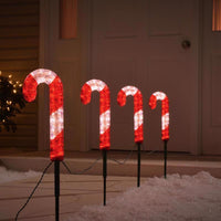 Celebrations Blue LED Red/White Cane Candy 12 in. Pathway Decor (Pack of 4)