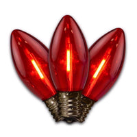 Holiday Bright Lights Smooth Transparent LED C9 Christmas Light Bulbs Red 2.5 ft. 25 lights