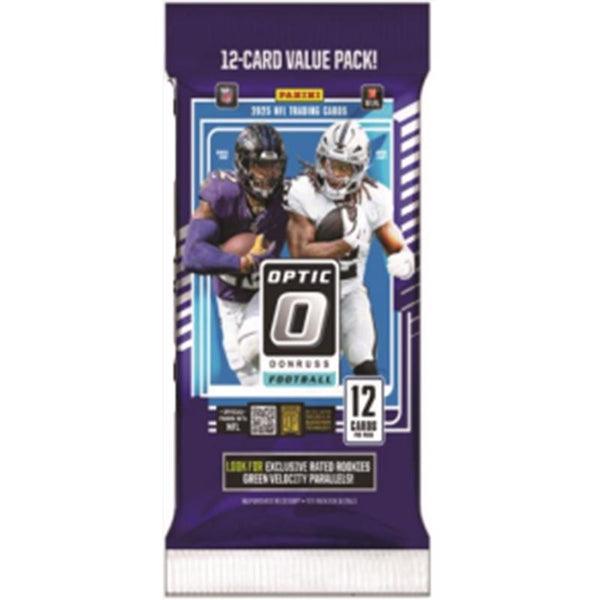 Panini 2025 Donruss Optic Football Fat Pack Trading Cards (Pack of 12)