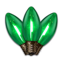 Holiday Bright Lights Smooth Transparent LED C9 Christmas Light Bulbs Green - Deal of The Week