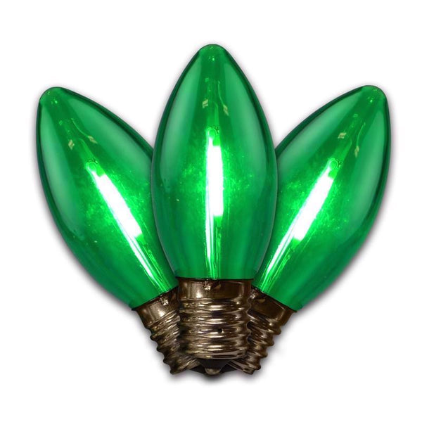 Holiday Bright Lights Smooth Transparent LED C9 Christmas Light Bulbs Green - Deal of The Week