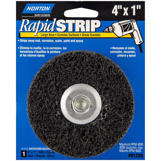 Norton Rapid Strip 4 in. D X 1 in. Silicon Carbide Disc Spindle-Mounted Wheel 1 each