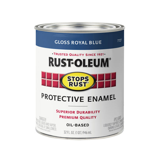 Rustoleum Stops Rust 7727-502 1 Quart Royal Blue Protective Enamel Oil Base Paint
