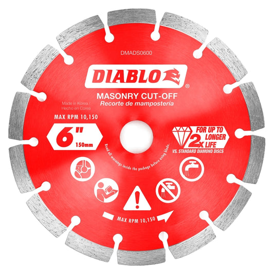 Diablo 6 in. D X 7/8 in. Diamond Masonry Cut-Off Disc 1 pk