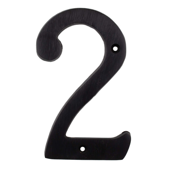 Números de casa resistentes, n.º 2, 4 pulgadas, negro mate, de Stone Harbor Hardware