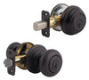 Kwikset SmartKey Juno Venetian Bronze Knob and Single Cylinder Deadbolt KW1 1-3/4 in.