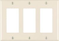 Leviton Almond 3 gang Thermoset Plastic Decorator Wall Plate 1 pk