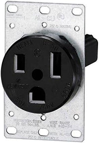 Leviton 50 amps 250 V Duplex Black Outlet 6-50R 1 pk