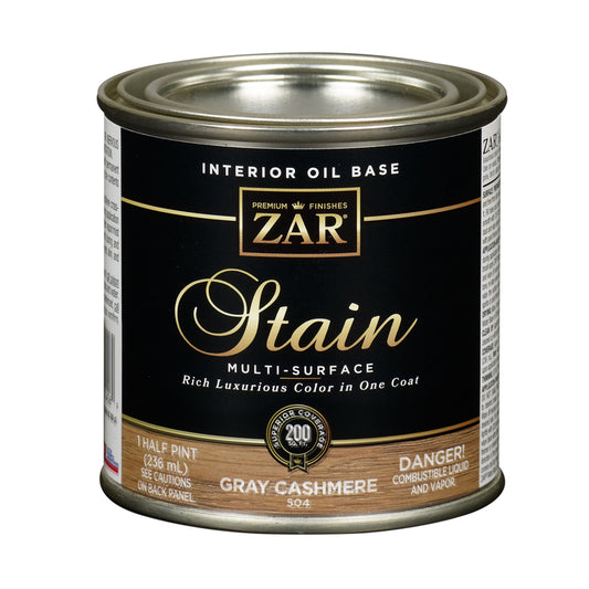 ZAR Semi-Transparent Gray Cashmere Oil-Based Wood Stain 8 oz. (Pack of 6)