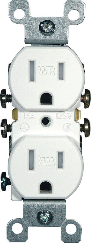 Leviton 15 amps 125 V Duplex White Outlet 5-15R 1 pk