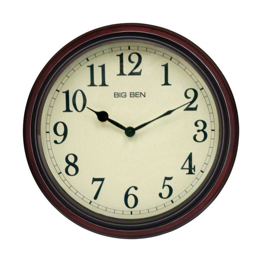 Westclox 15.5 in. L X 15.5 in. W Indoor Classic Analog Wall Clock Glass/Wood Brown