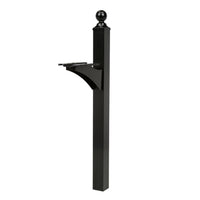 Architectural Mailboxes Landover 56.4 in. Powder Coated Black Aluminum/Steel Mailbox Post