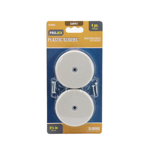Deslizadores para sillas de plástico para clavar Projex de 7/8 pulg. en color blanco, paquete de 4