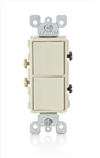 Leviton Decora 15 amps Single Pole Combination AC Quiet Switch Light Almond 1 pk