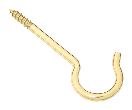National Hardware Gold Solid Brass 3-3/8 in. L Ceiling Hook 25 lb 2 pk