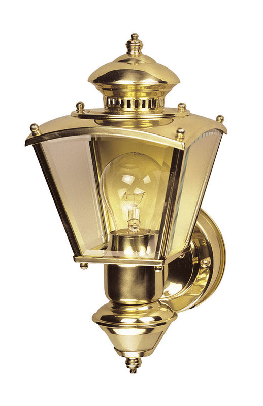 Heath Zenith Gold Motion-Sensing Incandescent Wall Lantern
