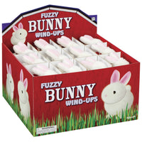 Toysmith Bunny Wind Up Rabbit Cotton/Polyester White/Pink 12 pc (Pack of 24)