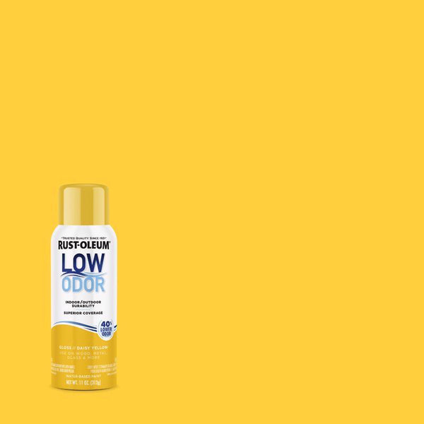 Pintura en aerosol Rust-Oleum brillante de bajo olor, color amarillo Daisy, 11 oz