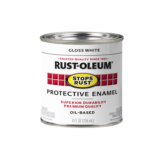 Rust-Oleum Stops Rust Indoor and Outdoor Gloss White Rust Prevention Paint 0.5 pt.