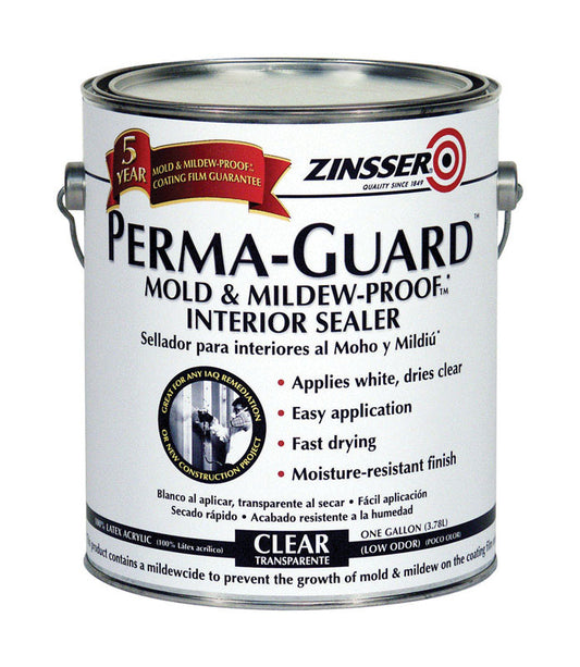 Zinsser Perma-Guard Flat/Matte Clear Water-Based Mold and Mildew-Proof Paint Interior 1 gal (Pack of 2).