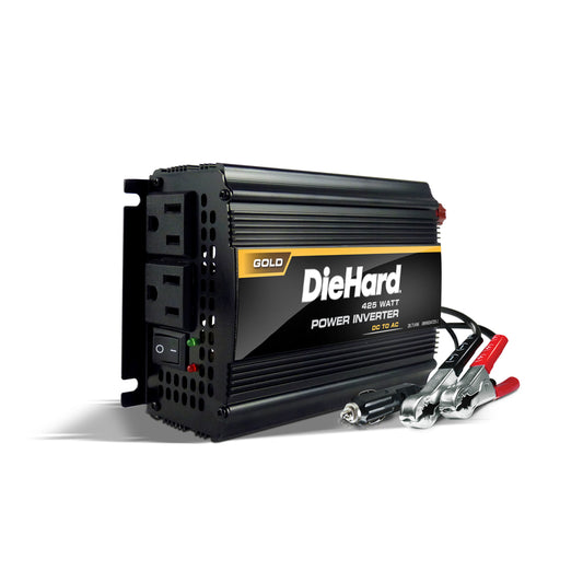 DieHard Gold 2-Outlet Black Short Circuit Protection Power Inverter 110V 425W 0.6A