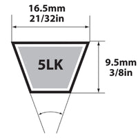 Mitsuboshi Super KB 5LK410 V-Belt 0.63 in. W X 41 in. L For Riding Mowers