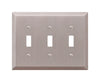 Amerelle Century Brushed Nickel 3 gang Stamped Steel Toggle Wall Plate 1 pk