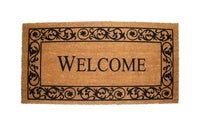 J & M Home Fashions 21 in. L X 41 in. W Black Coir Doormat