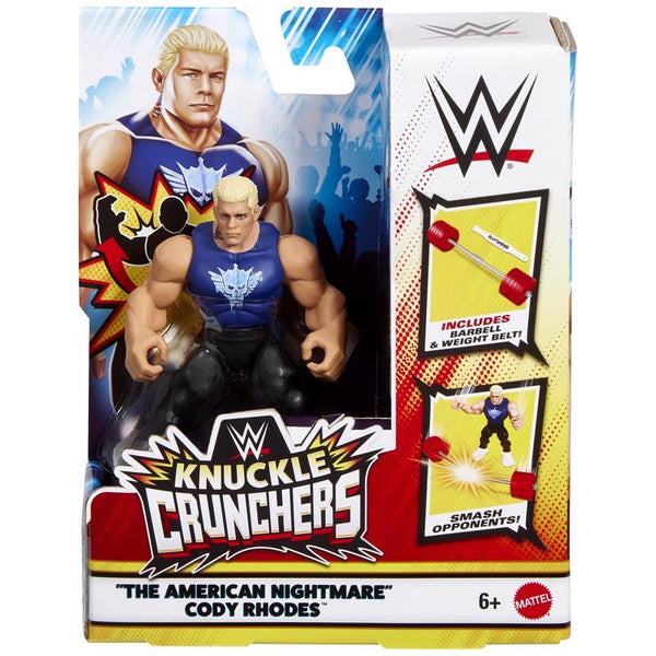 Figuras de acción WWE Knuckle Crunchers de Mattel, multicolores (paquete de 6)