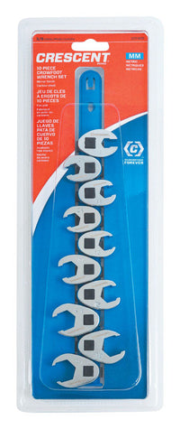 Crescent Metric Crowfoot Wrench Set 10 pc
