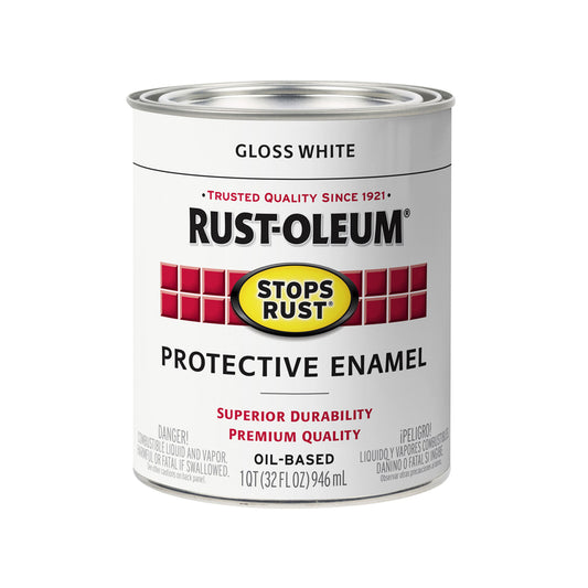 Rust-Oleum Stops Rust Indoor and Outdoor Gloss White Rust Prevention Paint 1 qt.
