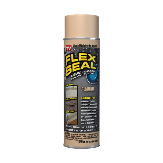 Flex Seal Satin Almond Rubber Spray Sealant 14 oz. (Pack of 6)