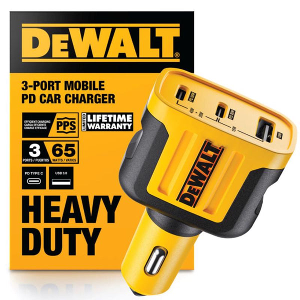 Cargador de auto USB de 3 puertos DEWALT