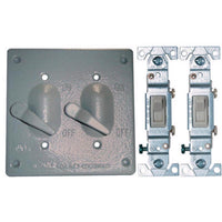 Sigma Electric Square Die-Cast Metal 2 gang 4.84 in. H X 4.84 in. W Toggle Switch and Cover