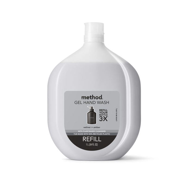 Gel de lavado de manos con aroma a vetiver y ámbar de Method, 34 oz