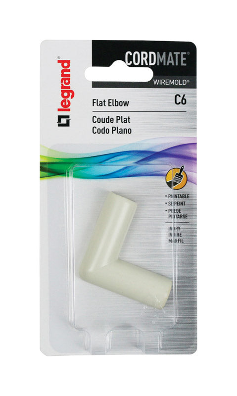 Wiremold Cordmate 2 3/4 in. Dia. Plastic Electrical Conduit Elbow For AC, MC and RWFMC Cable 1 pk