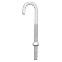 Hampton Medium Zinc-Plated Silver Zinc 1.1875 in. L J-Bolt 150 lb. 1 pk (Pack of 10)