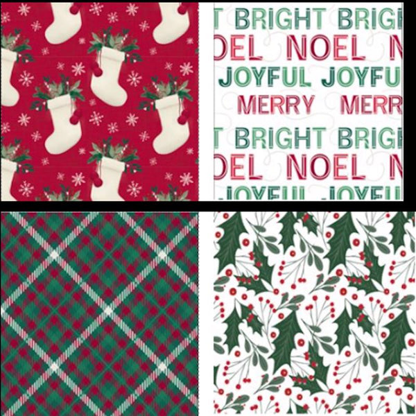 Paper Images Traditional Assorted Christmas stockings/Noel/Joyful/Merry and Bright/Plaid/Leaves and (Pack of 36)