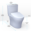TOTO® WASHLET®+ Aquia IV Two-Piece Elongated Dual Flush 1.28 and 0.9 GPF Toilet and Contemporary WASHLET S7 Contemporary Bidet Seat, Cotton White - MW4464726CEMGN#01