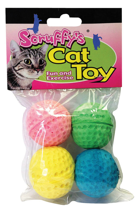 Scruffys Assorted Colors Sponge Ball Foam Large Pet Toy 6.5 L in.