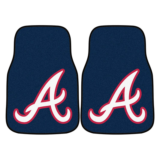 MLB - Atlanta Braves Carpet Car Mat Set - 2 Pieces