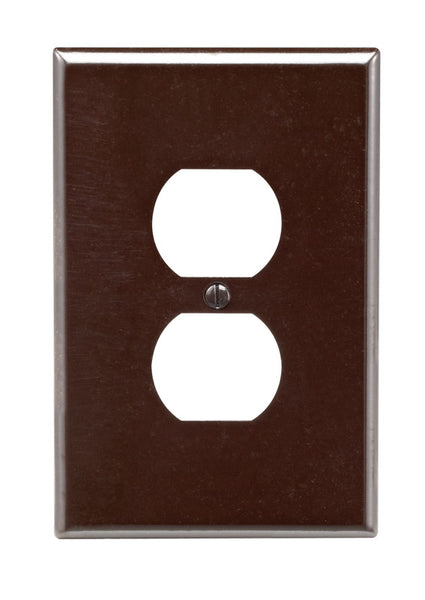 Placa de pared dúplex de plástico termoendurecible Leviton Brown de 1 unidad, paquete de 1