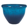 HC Companies Pizzazz 11.63 in. H X 16 in. D Polyresin Glaze Planter Admiral Blue