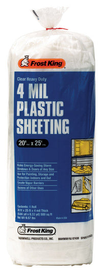 Frost King Plastic Sheeting 4 mil X 20 ft. W X 25 ft. L Plastic White 1 (Pack of 4)