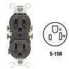 Leviton 15 amps 125 volt Brown Outlet 5-15R 1 pk (Pack of 10)